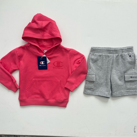 Champion Boys' 2-Piece Hoodie Shorts Set Outfit Size 4T - Picture 1 of 13